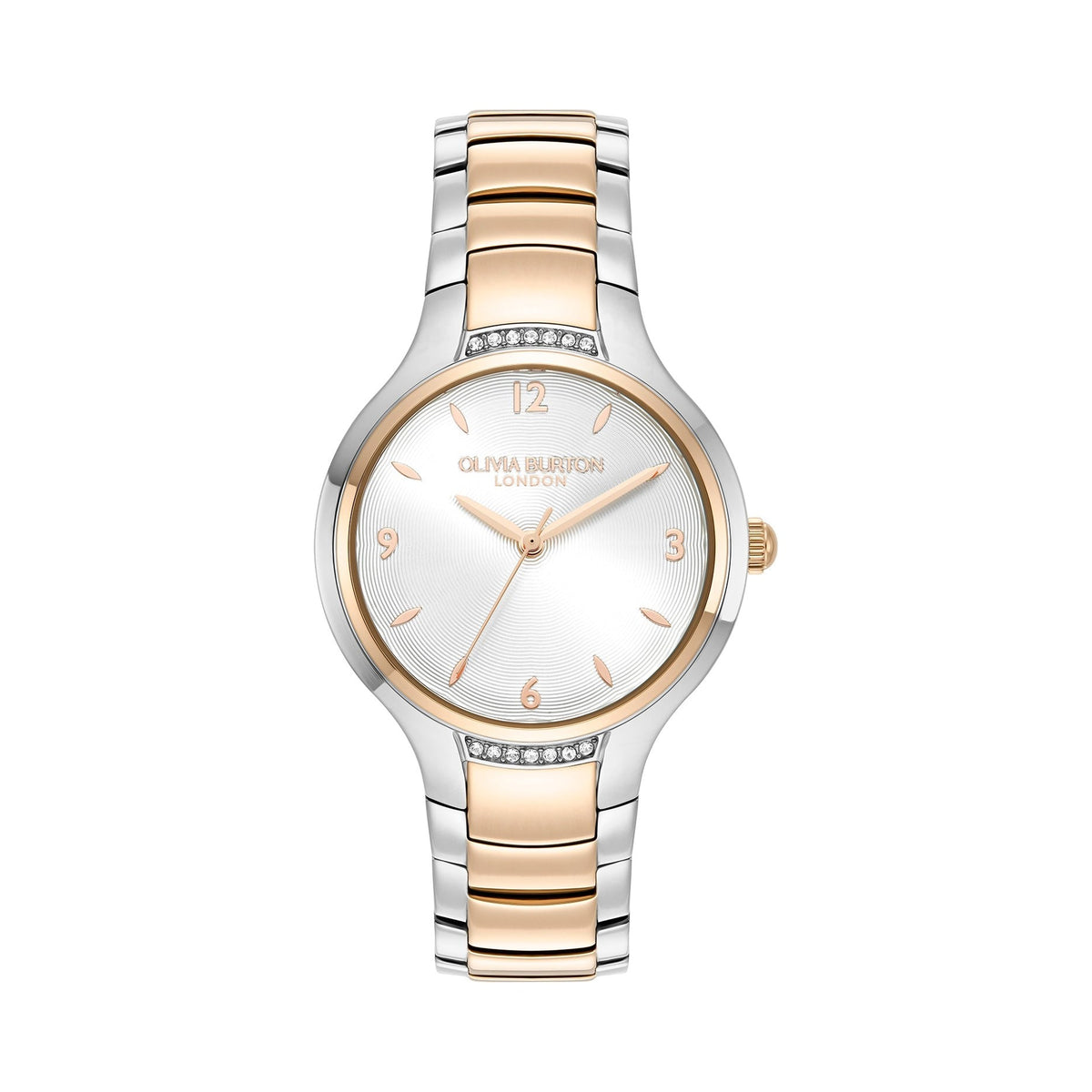 Olivia Burton Ladies Modern Classics Lea Silver Dial Bracelet Watch Stainless Steel & Rose Gold Plated by Olivia Burton