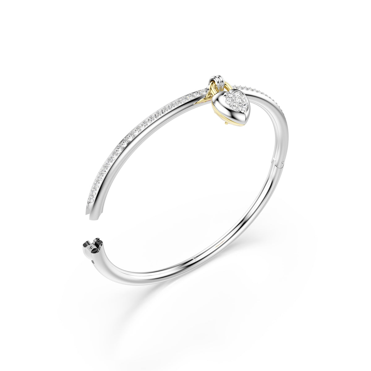 Swarovski Idyllia Pink Heart Drop Bangle — view 2
