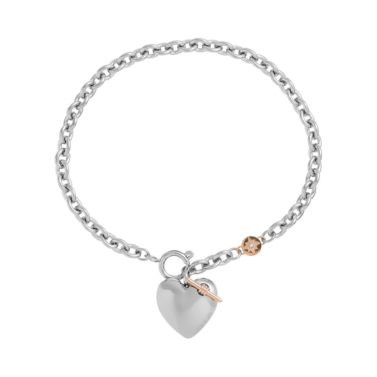 The Olivia Burton Knot Heart Bracelet, a silver stainless steel bracelet from Olivia Burton, at OD’s Jewellers in St Helens.