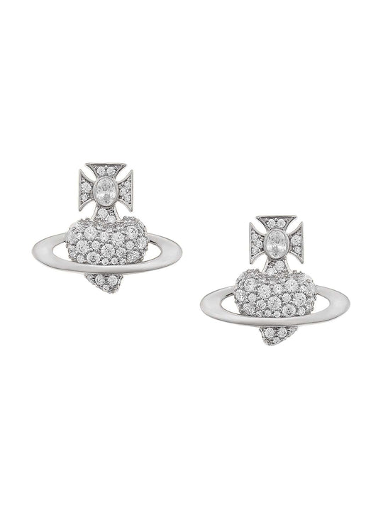 Vivienne Westwood Platinum Plated Agnatha Earrings 6201036H-02P102-