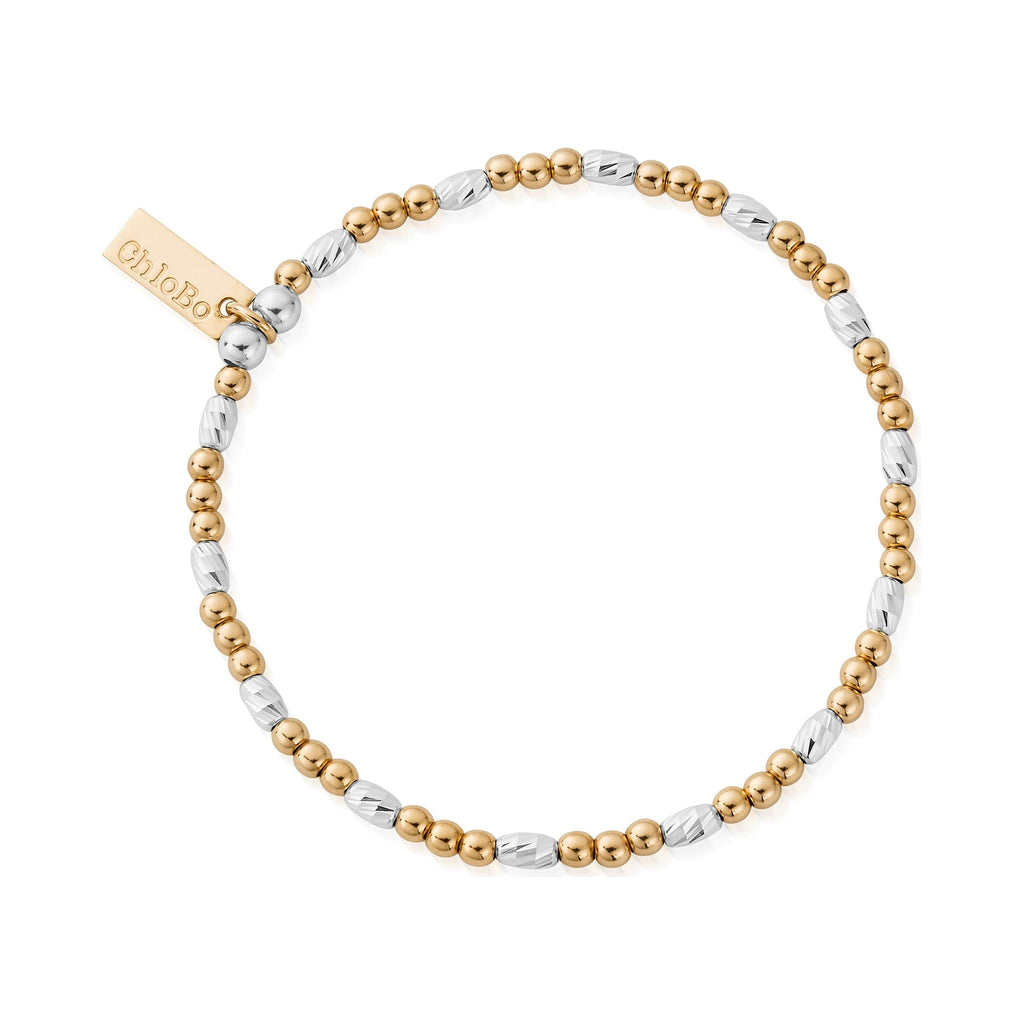 Dainty Sparkle Bracelet, a silver and gold-plated metal bracelet from ChloBo, available at OD’s Jewellers in St Helens.
