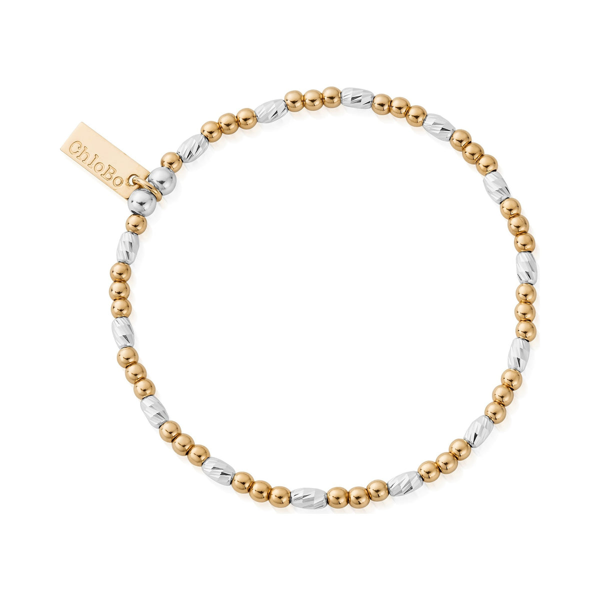 Dainty Sparkle Bracelet, a silver and gold-plated metal bracelet from ChloBo, available at OD’s Jewellers in St Helens.
