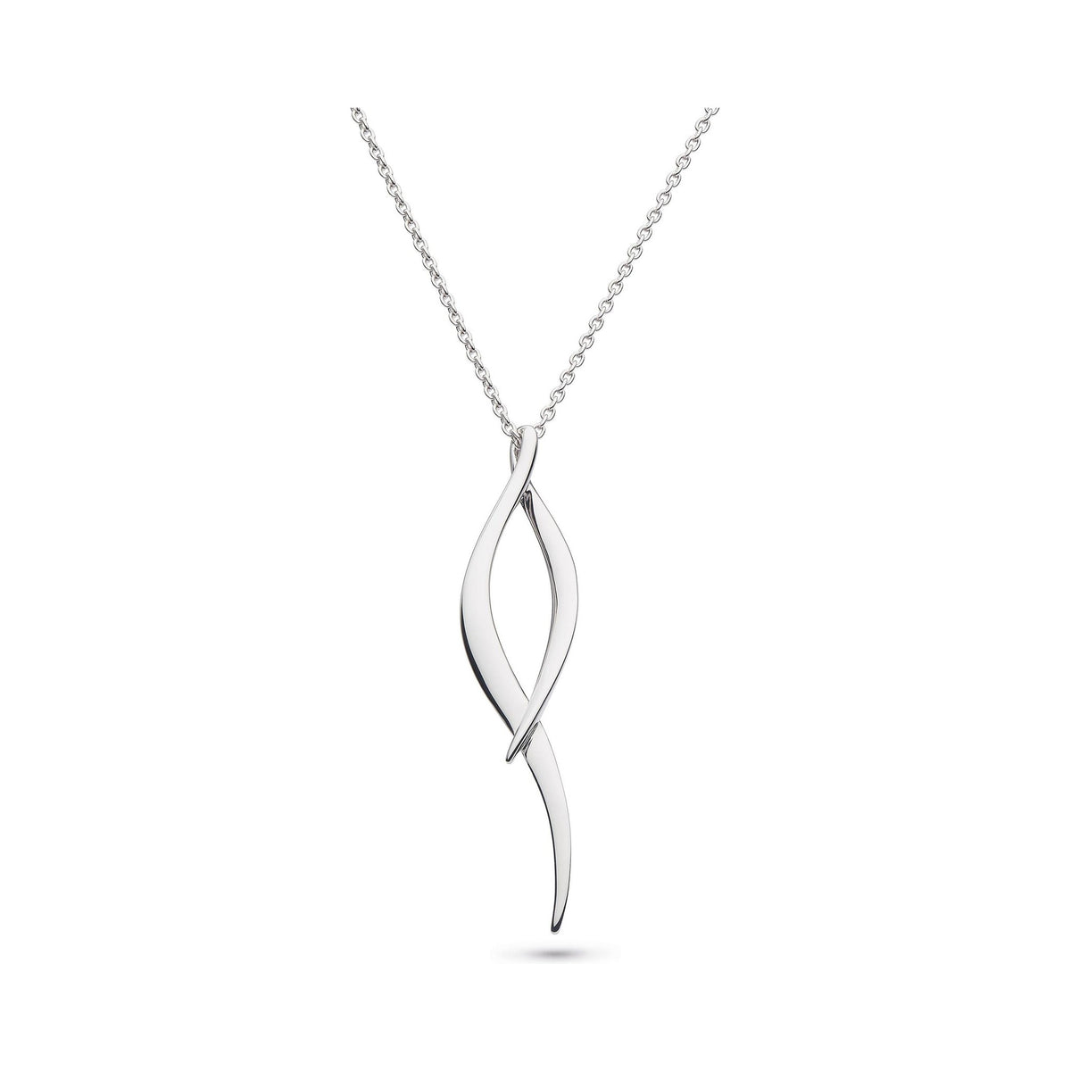 The Kit Heath Entwine Twine Twist Necklace, a silver necklace from Kit Heath, available at OD’s Jewellers in St Helens.