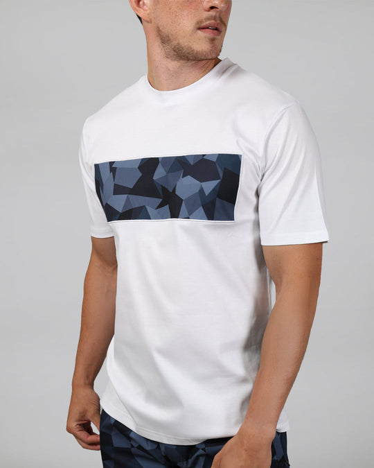 Men's Catini Astratto T-Shirt in White Navy