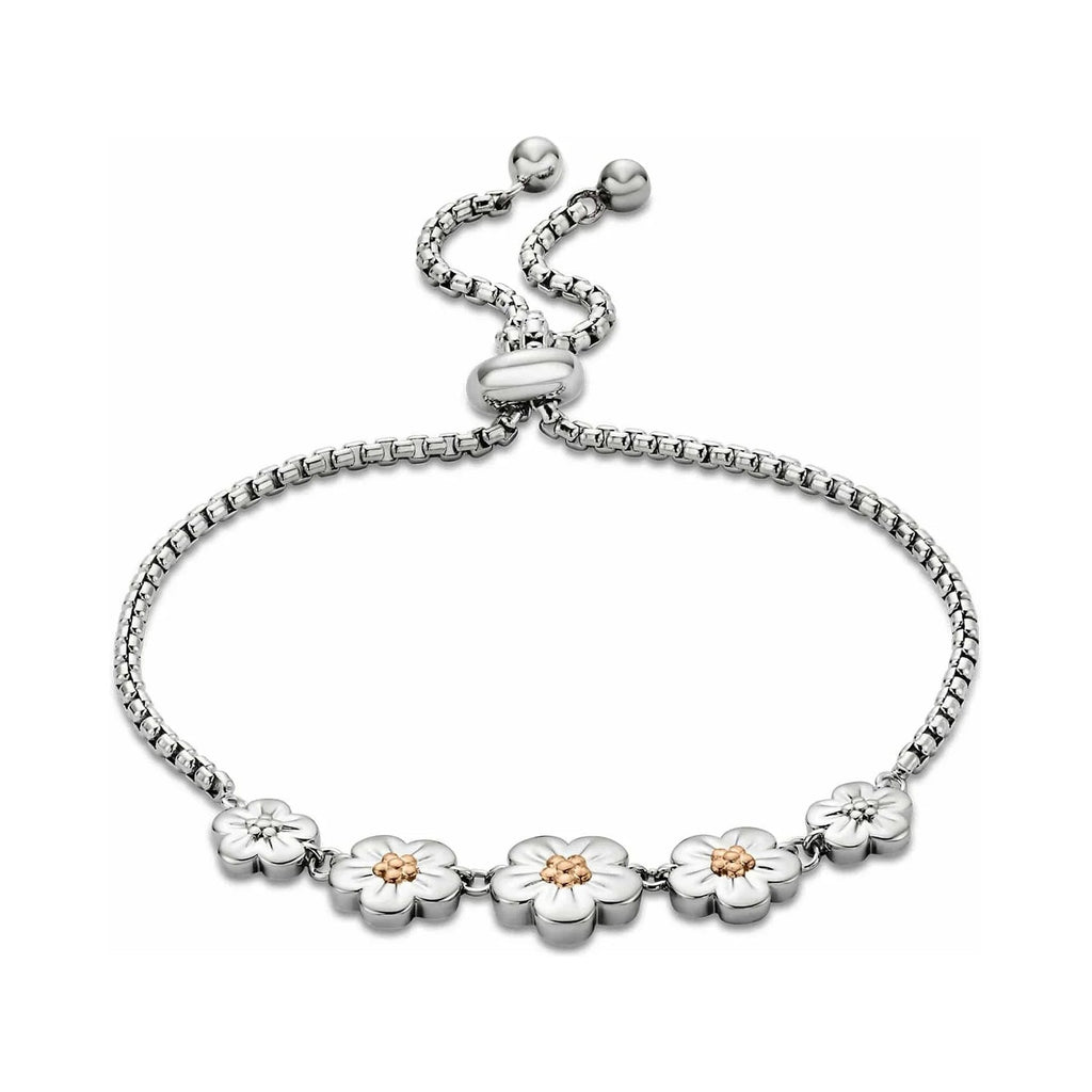 Silver and gold flower bracelet.