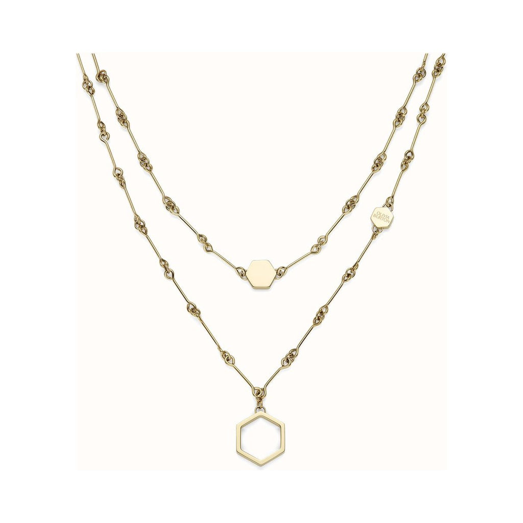 The Olivia Burton Honeycomb Double Layered Necklace, gold plated stainless steel necklace from Olivia Burton, at OD’s Jewellers in St Helens