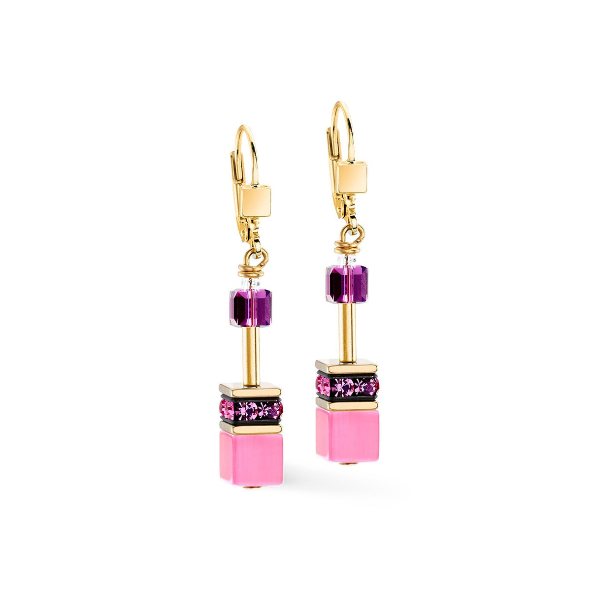 Coeur De Lion GeoCUBE® Pink-Lilac Earrings 2838/20-1927