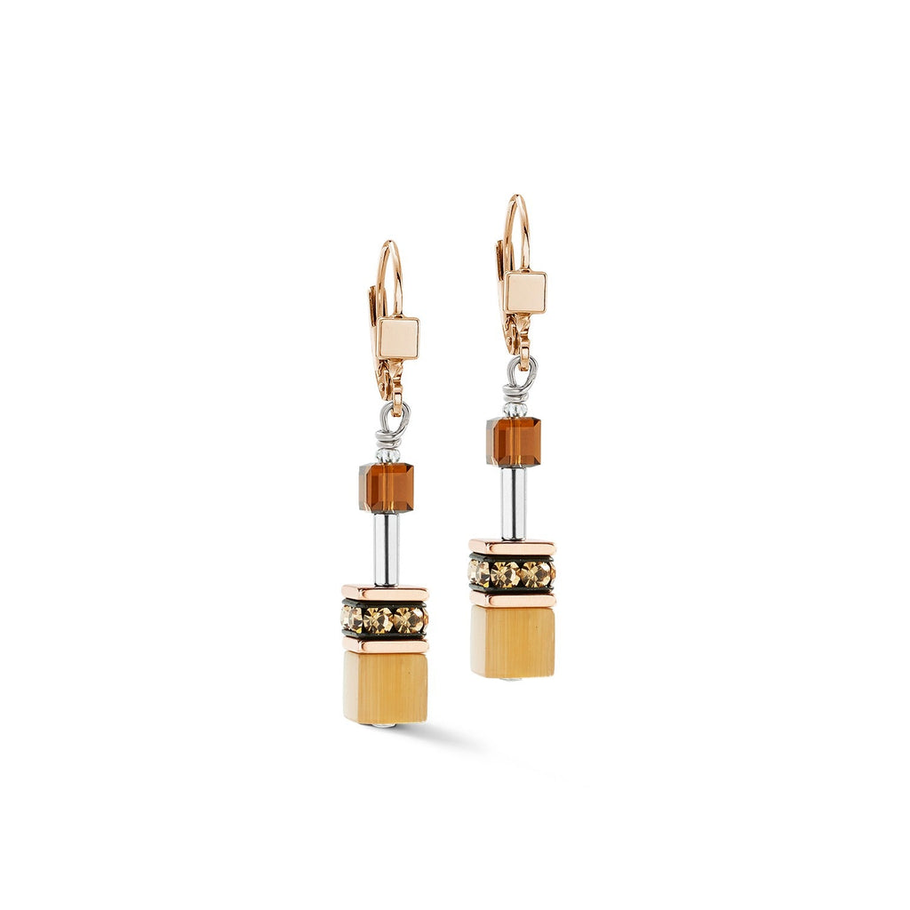 Coeur De Lion GeoCUBE® Mocha Mousse Earrings 2838/20-1100