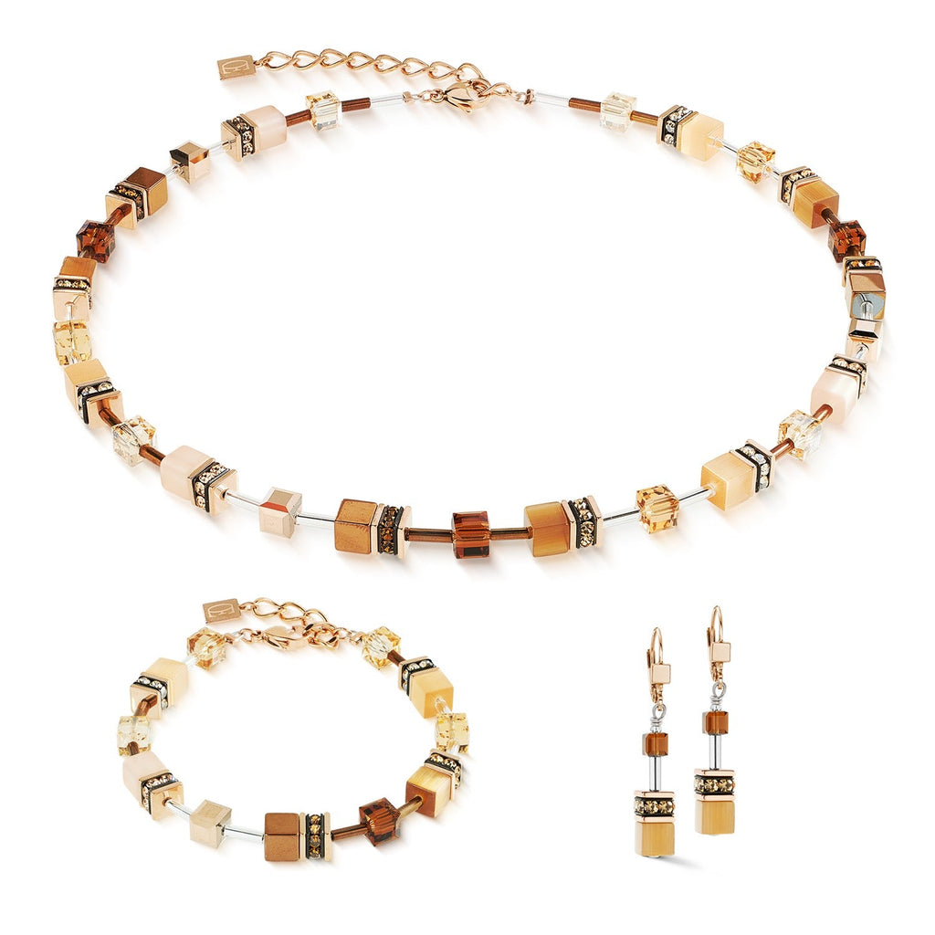 Coeur De Lion GeoCUBE® Mocha Mousse Earrings 2838/20-1100
