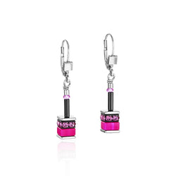 Coeur De Lion Steel GeoCUBE® Multicolour Pink Earrings 4409/20-1500