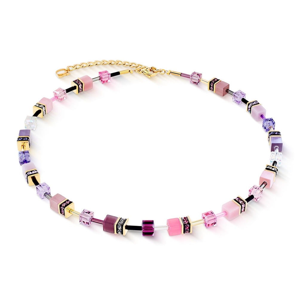 Coeur De Lion GeoCUBE® Rose-Lilac Necklace 2838/10-1927