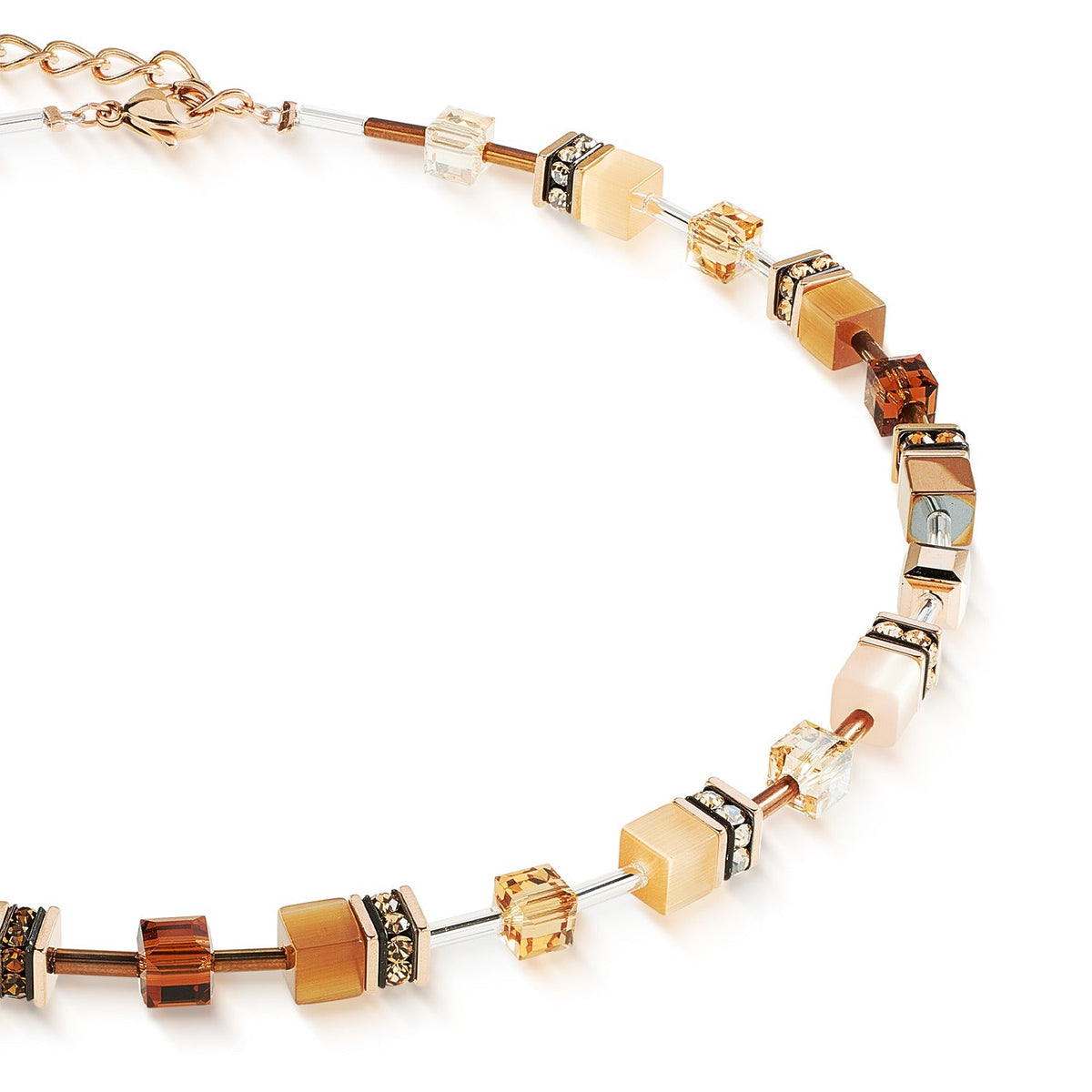Coeur De Lion GeoCUBE® Mocha Mousse Necklace 2838/10-1100