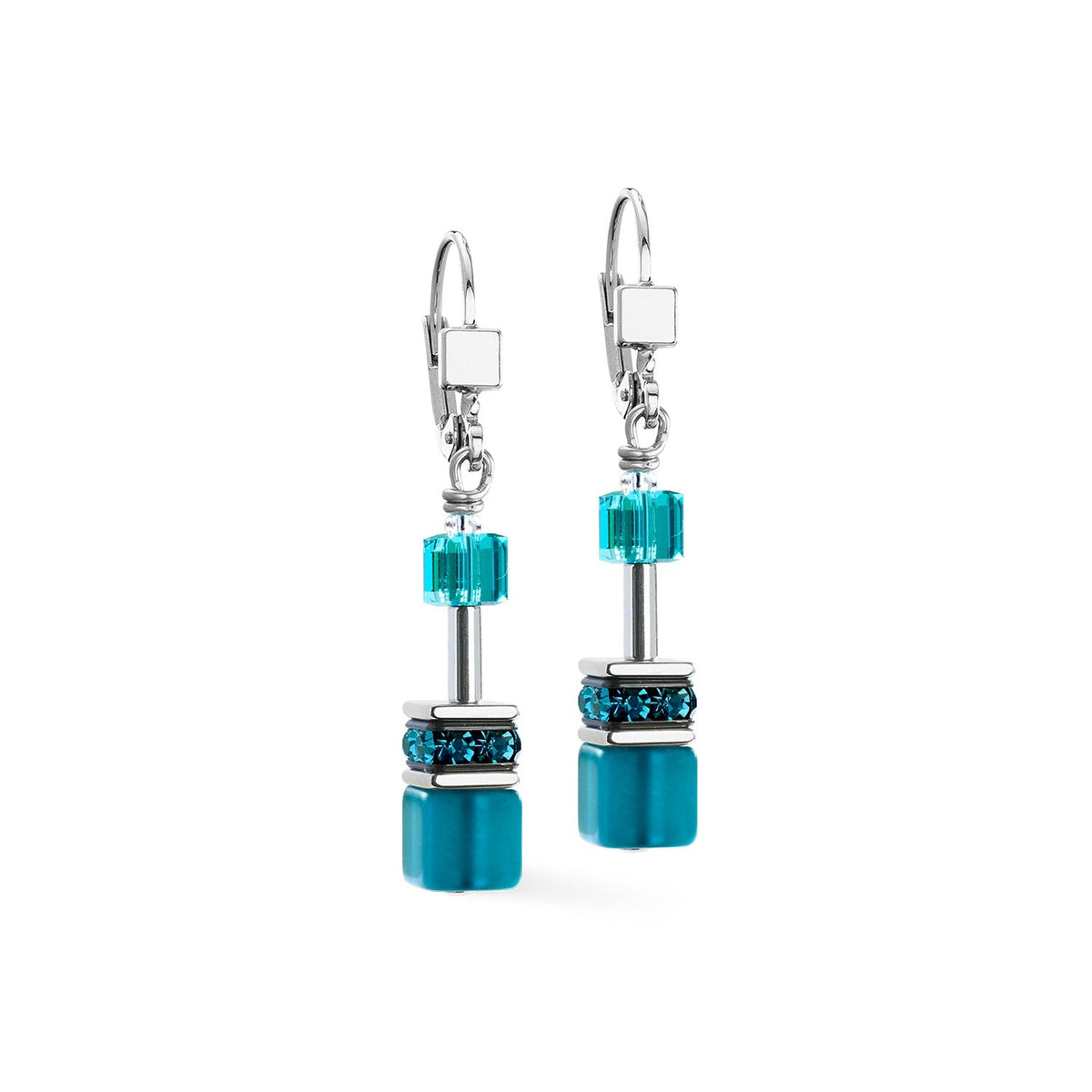 Coeur De Lion GeoCUBE® Tranformative Teal Earrings 2838/20-0624