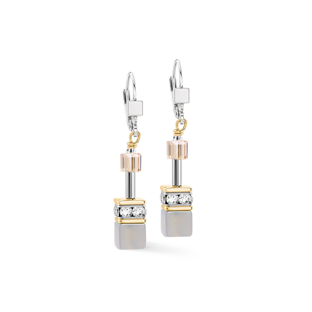 Coeur De Lion GeoCUBE® Neutral Agate Earrings 4017/20-0316