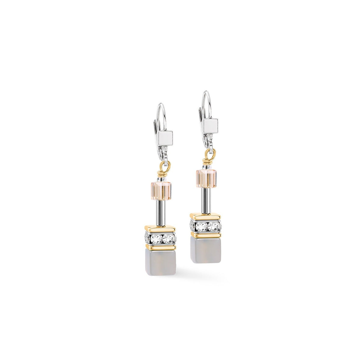 Coeur De Lion GeoCUBE® Neutral Agate Earrings 4017/20-0316
