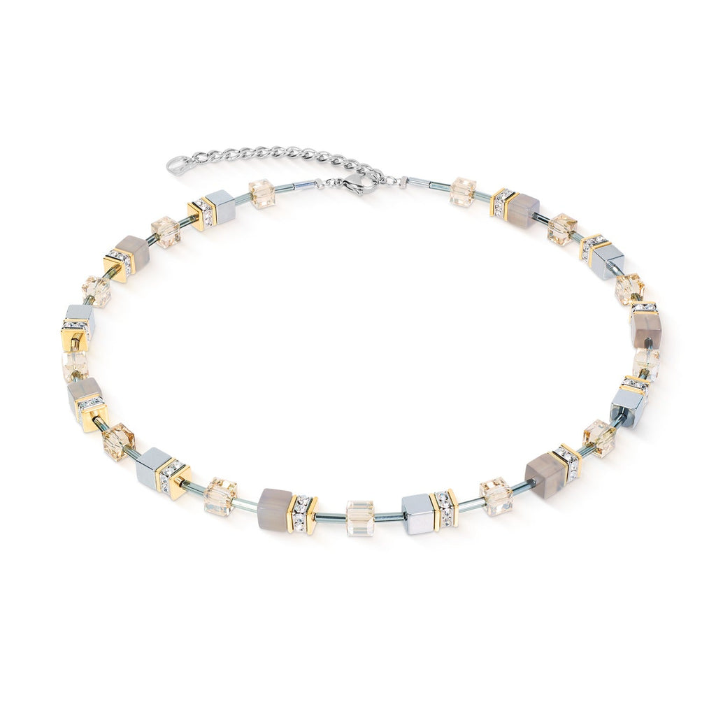 Coeur De Lion GeoCUBE® Neutral Agate Necklace 4017/10-1216