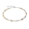 Coeur De Lion GeoCUBE® Neutral Agate Necklace 4017/10-1216