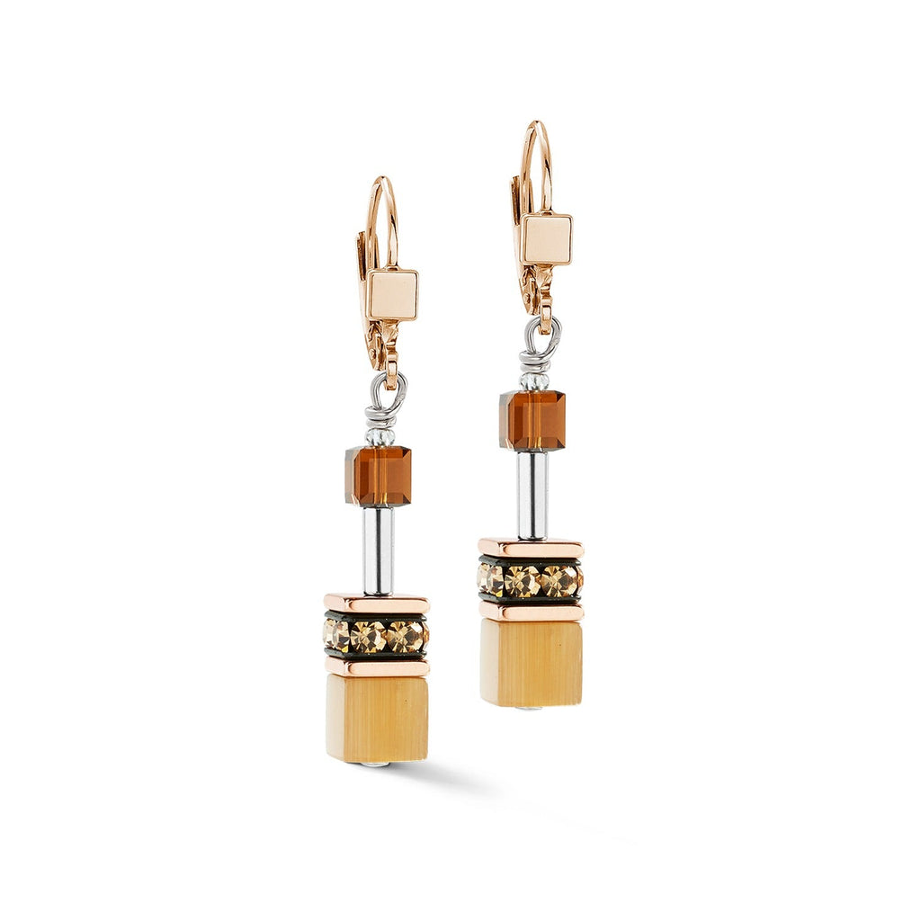 Coeur De Lion GeoCUBE® Mocha Mousse Earrings 2838/20-1100