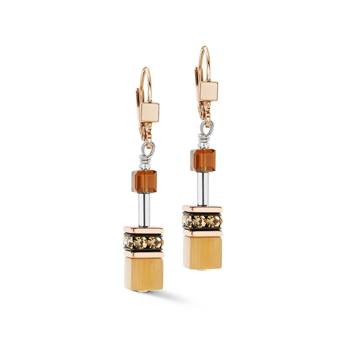 Coeur De Lion GeoCUBE® Mocha Mousse Earrings 2838/20-1100