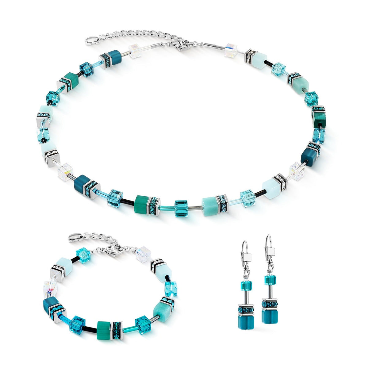 Coeur De Lion GeoCUBE® Transformative Teal Bracelet 2838/30-0624