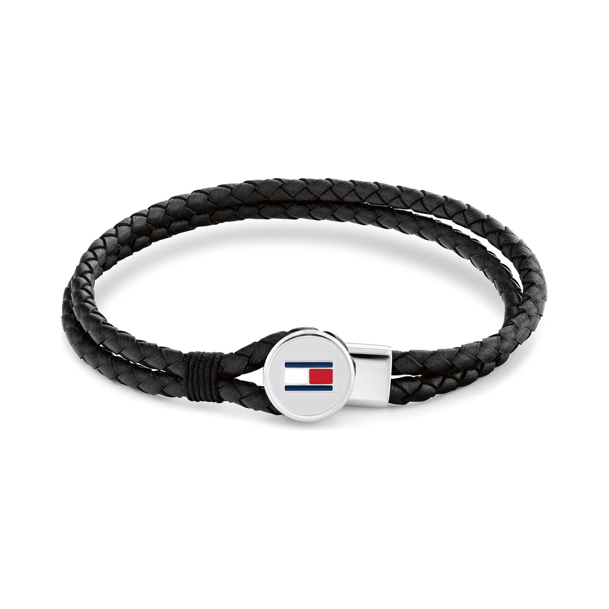 Tommy Hilfiger Mens Black Bruce Leather Bracelet 2790654