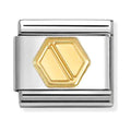 Composable Nomination Classic Link with a gold-tone hexagon design, perfect for personalized charm bracelets.