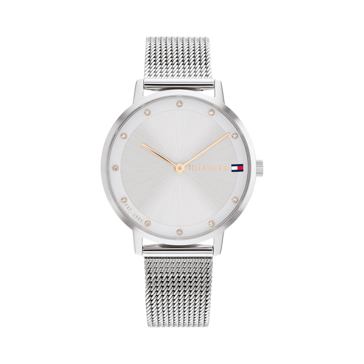 Tommy Hilfiger Ladies Pippa Silver Dial Mesh Bracelet Watch 1782665 *