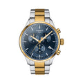 Tissot Chronograph XL Classic watch showcasing the dial and two-tone stainless steel and gold design.