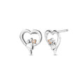 Clogau Paw Prints Heart Stud Earrings Sterling Silver by Clogau