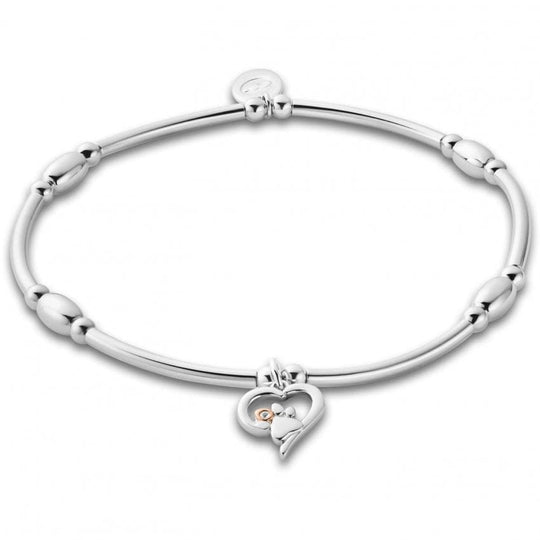 Clogau Sterling Silver Paw Print Heart Affinity Bracelet 3SPMH880