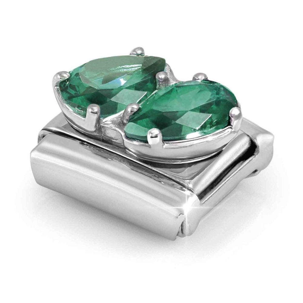 Nomination Composable Silver, Green CZ Double Teardrop Charm 330329/12