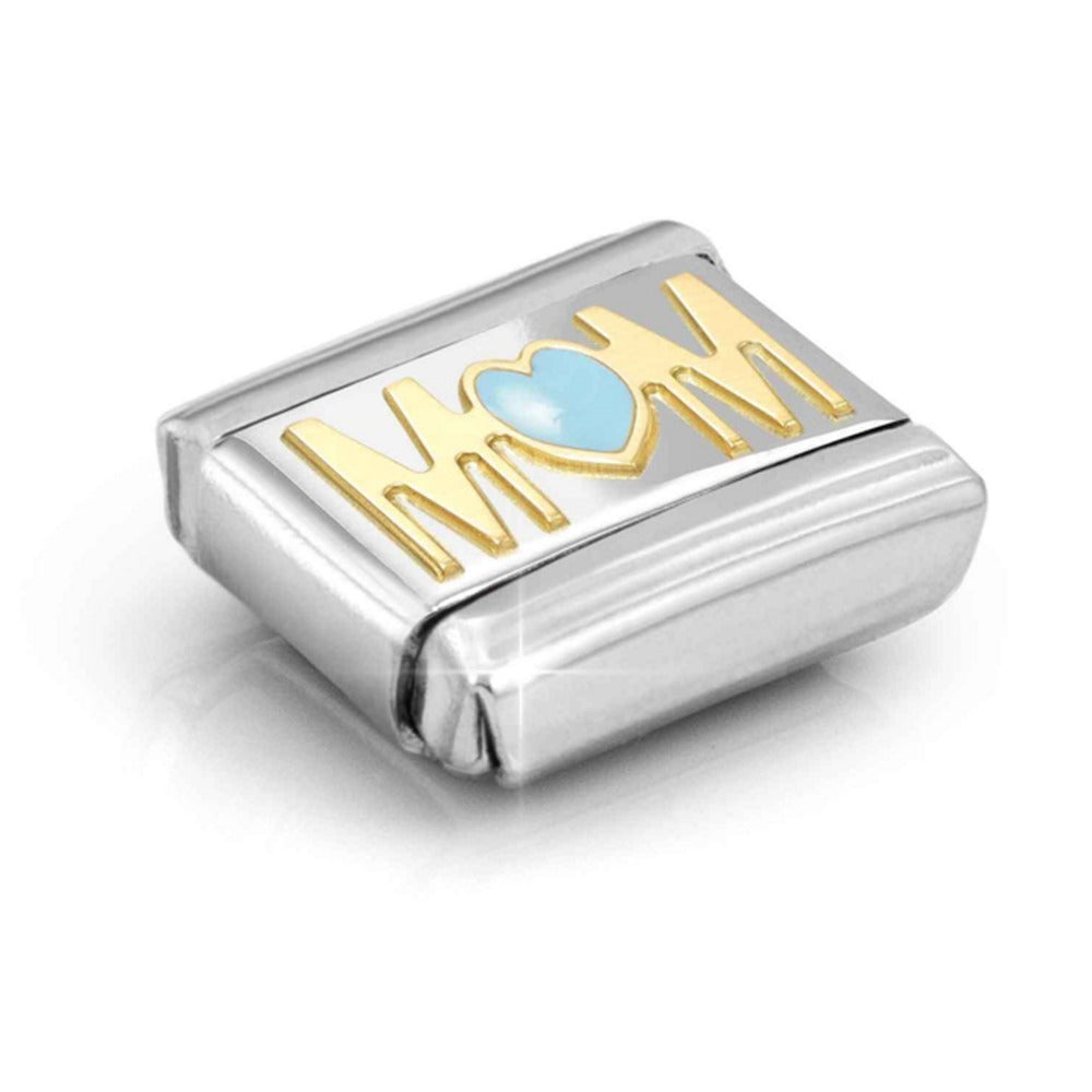 Nomination Composable Gold Mum Blue Heart Charm 030272/83