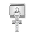 Nomination Composable Silver CZ Cross Drop Charm 331800/04
