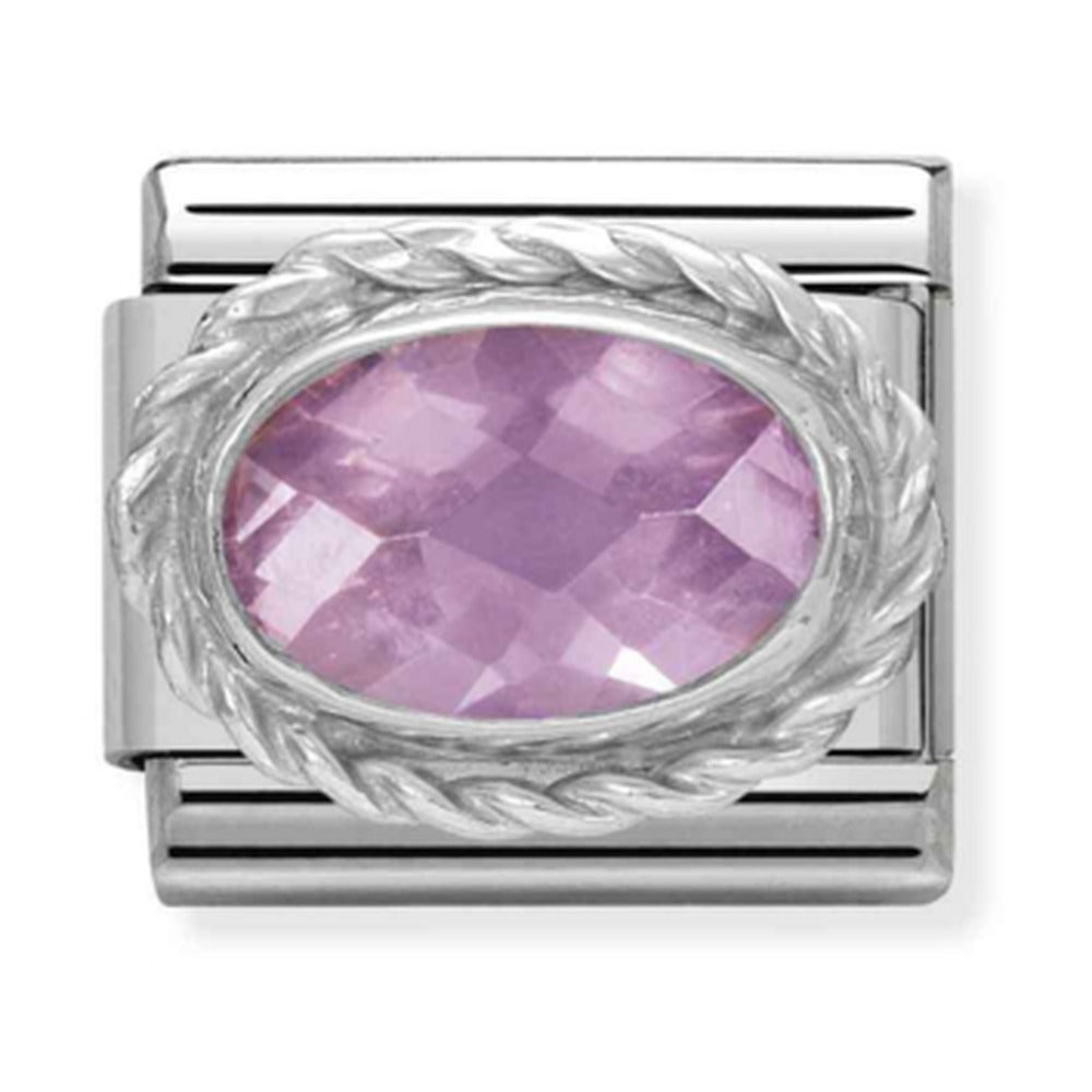 Nomination Composable Silver Oval Pink CZ Charm 330604/003