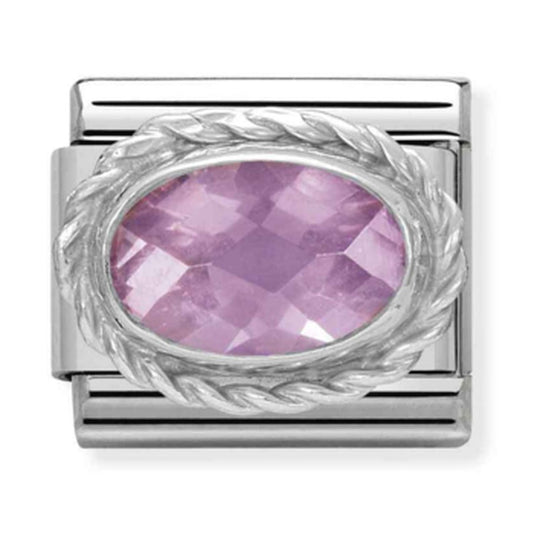 Nomination Composable Silver Oval Pink CZ Charm 330604/003