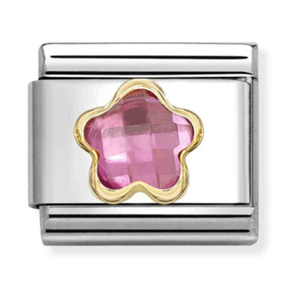Nomination Composable Gold Pink Flower Charm 030615/043