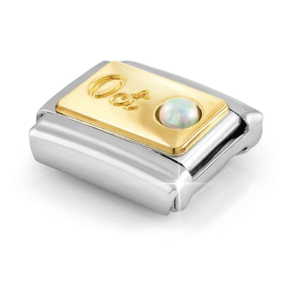 Nomination Composable Gold October White Opal Charm 030519/10