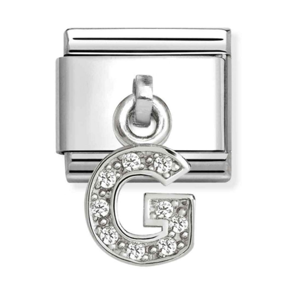 Nomination Composable Silver Initial 'G' CZ Drop Charm 331818/07