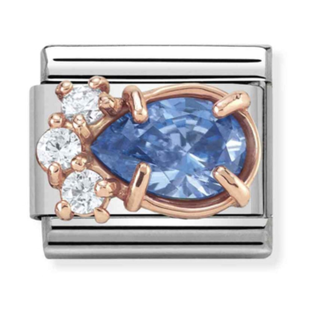Nomination Composable Rose Gold Lavender Drop Shaped Charm *