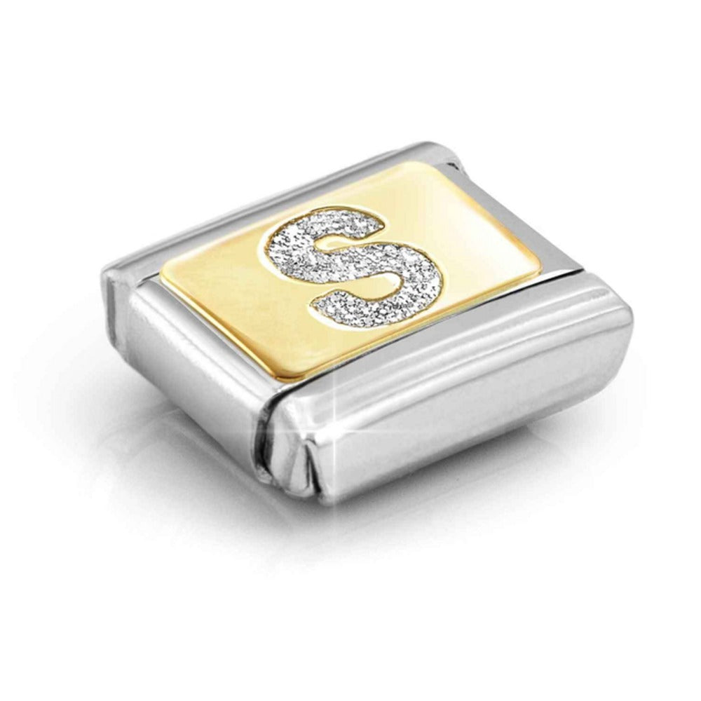 Nomination Composable Gold Glitter Letter S Charm 030291/19