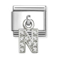 Nomination Composable Silver Initial 'N' CZ Drop Charm 331818/14
