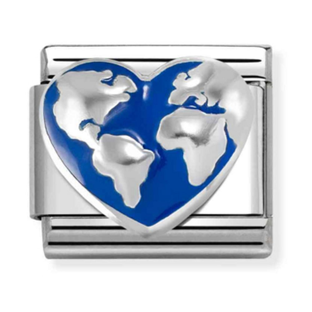 Nomination Composable Silver Heart Globe Charm 330204/45