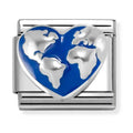 Nomination Composable Silver Heart Globe Charm 330204/45