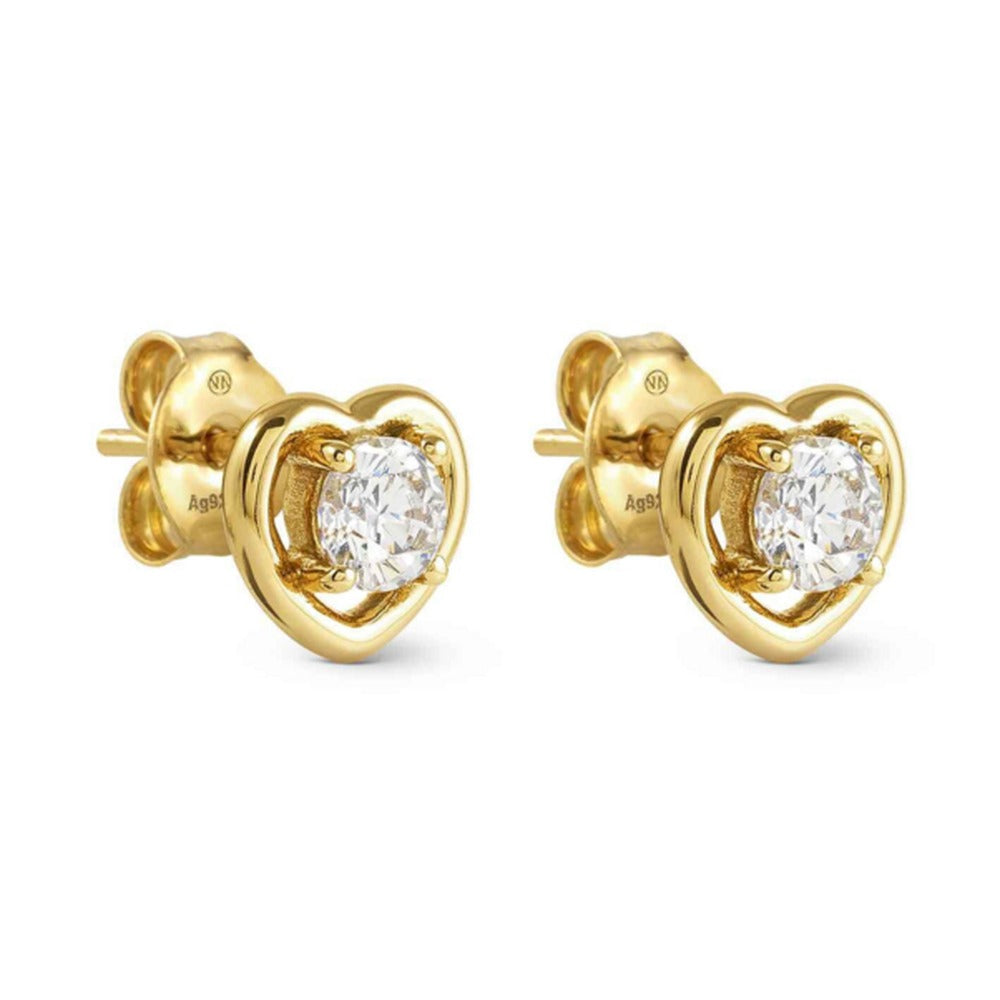 Nomination Cosmiclove Gold Plated CZ Heart Earrings