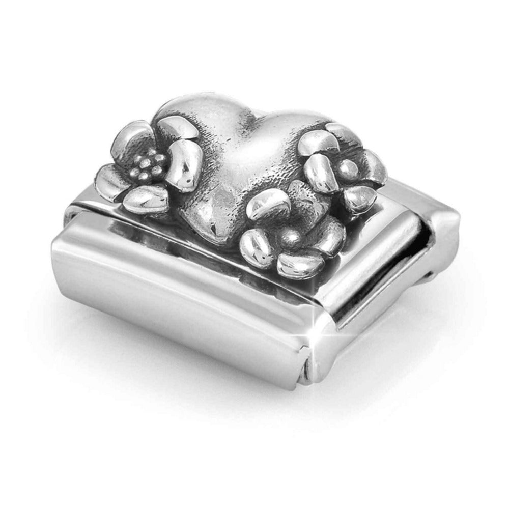 Nomination Composable Silver Heart with Flowers Charm 330101/74