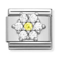 Nomination Composable Silver CZ  Rich White & Yellow Charm 330322/01