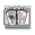 Nomination Composable Silver Pink Rounded Feet Charm 330204/31
