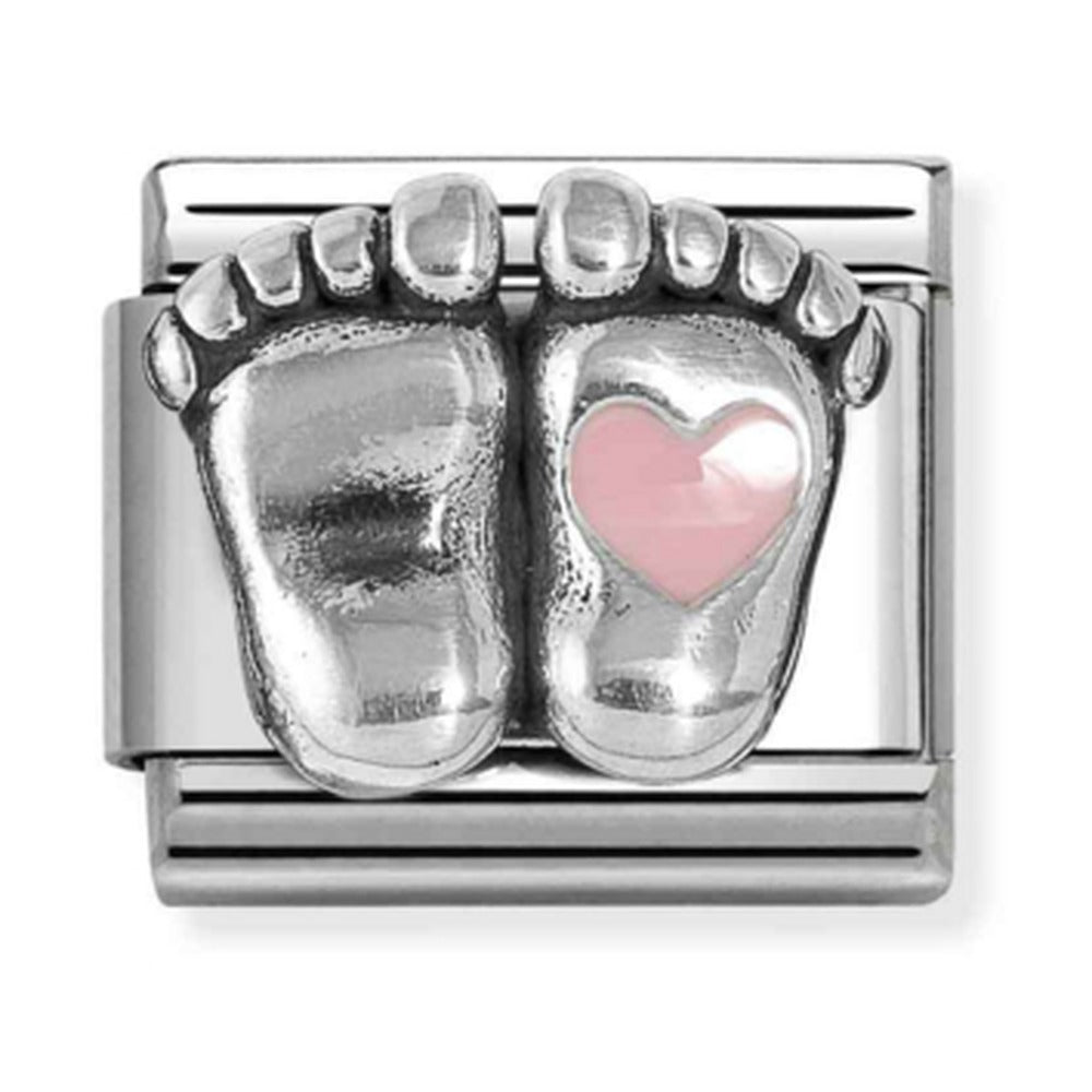 Nomination Composable Silver Pink Rounded Feet Charm 330204/31
