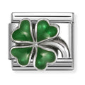 Nomination Composable Silver Green Four-Leaf Clover Charm 330204/42
