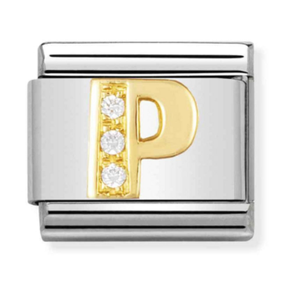 Nomination Composable Gold CZ Letter P Charm 030301/16